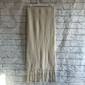 PREOWNED FRESHMAN 1996 TAN IVORY FINGE KNITTED SKIRT WOMENS SMALL S
